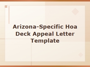 Arizona Hoa Deck Appeal Letter Template