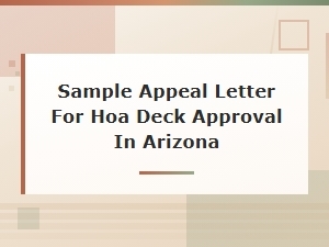 Arizona Hoa Deck Approval Appeal Letter Template